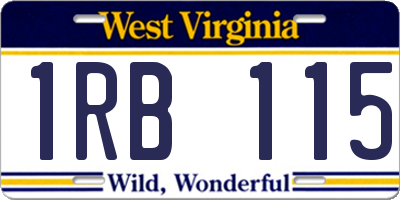 WV license plate 1RB115