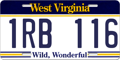 WV license plate 1RB116