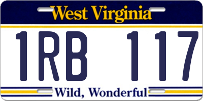 WV license plate 1RB117
