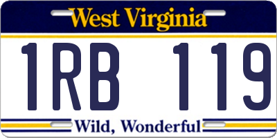 WV license plate 1RB119