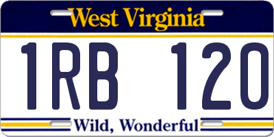 WV license plate 1RB120