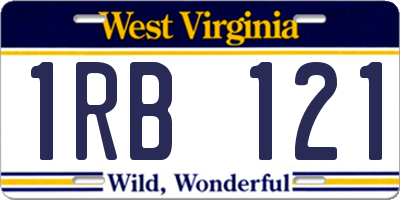 WV license plate 1RB121