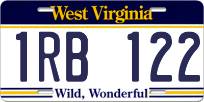 WV license plate 1RB122