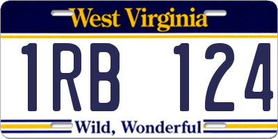WV license plate 1RB124