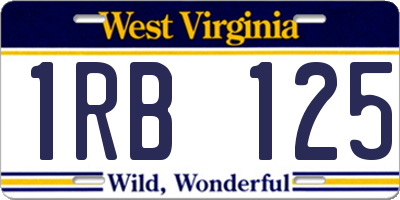 WV license plate 1RB125