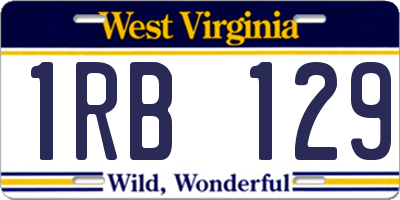 WV license plate 1RB129