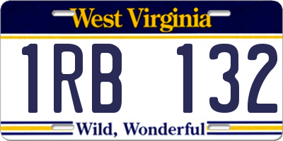 WV license plate 1RB132