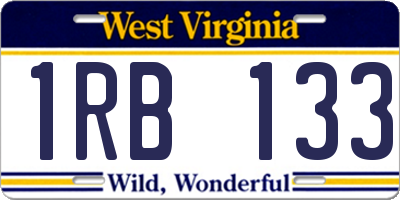 WV license plate 1RB133