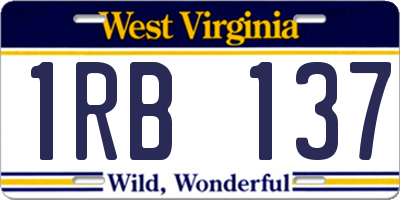 WV license plate 1RB137