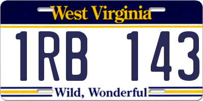 WV license plate 1RB143