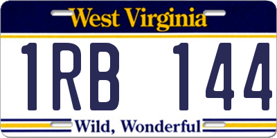 WV license plate 1RB144