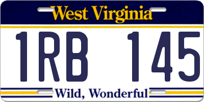 WV license plate 1RB145