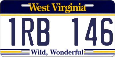 WV license plate 1RB146
