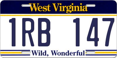WV license plate 1RB147