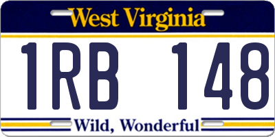 WV license plate 1RB148