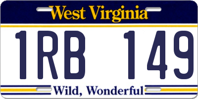 WV license plate 1RB149