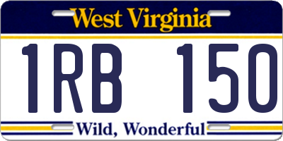 WV license plate 1RB150
