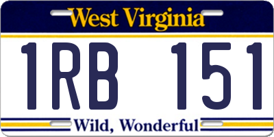 WV license plate 1RB151