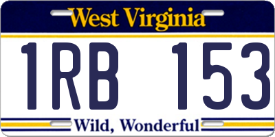 WV license plate 1RB153