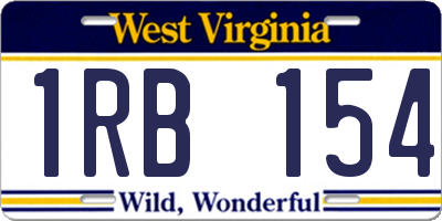 WV license plate 1RB154