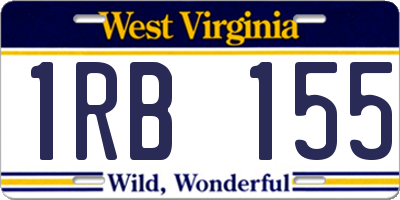 WV license plate 1RB155