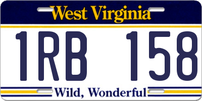 WV license plate 1RB158
