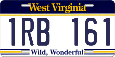 WV license plate 1RB161