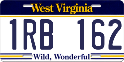 WV license plate 1RB162