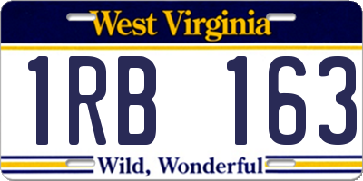 WV license plate 1RB163