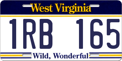 WV license plate 1RB165