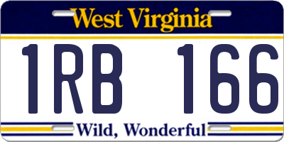 WV license plate 1RB166
