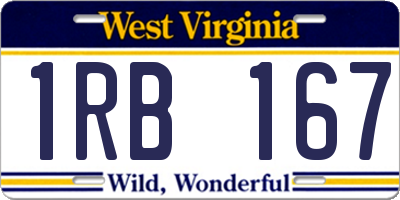 WV license plate 1RB167