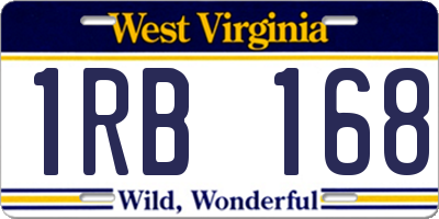 WV license plate 1RB168