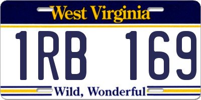 WV license plate 1RB169