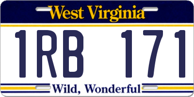 WV license plate 1RB171
