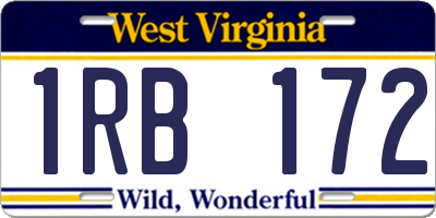WV license plate 1RB172
