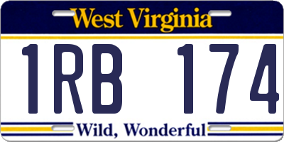 WV license plate 1RB174