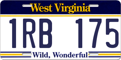WV license plate 1RB175