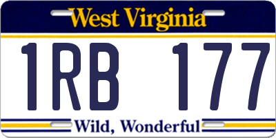 WV license plate 1RB177