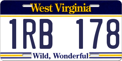 WV license plate 1RB178