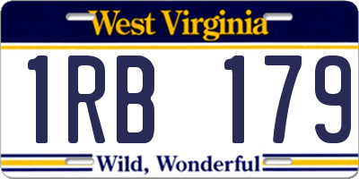 WV license plate 1RB179