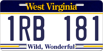 WV license plate 1RB181
