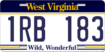 WV license plate 1RB183