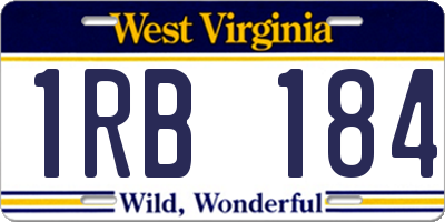 WV license plate 1RB184
