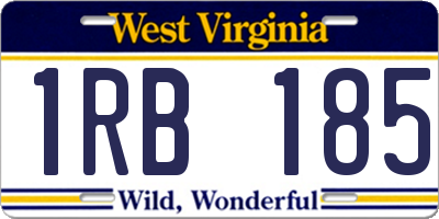 WV license plate 1RB185