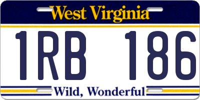 WV license plate 1RB186