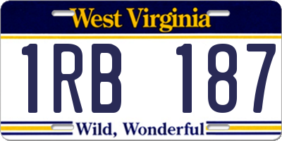 WV license plate 1RB187