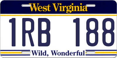 WV license plate 1RB188