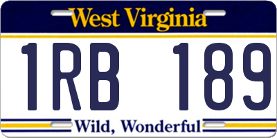 WV license plate 1RB189