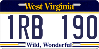 WV license plate 1RB190